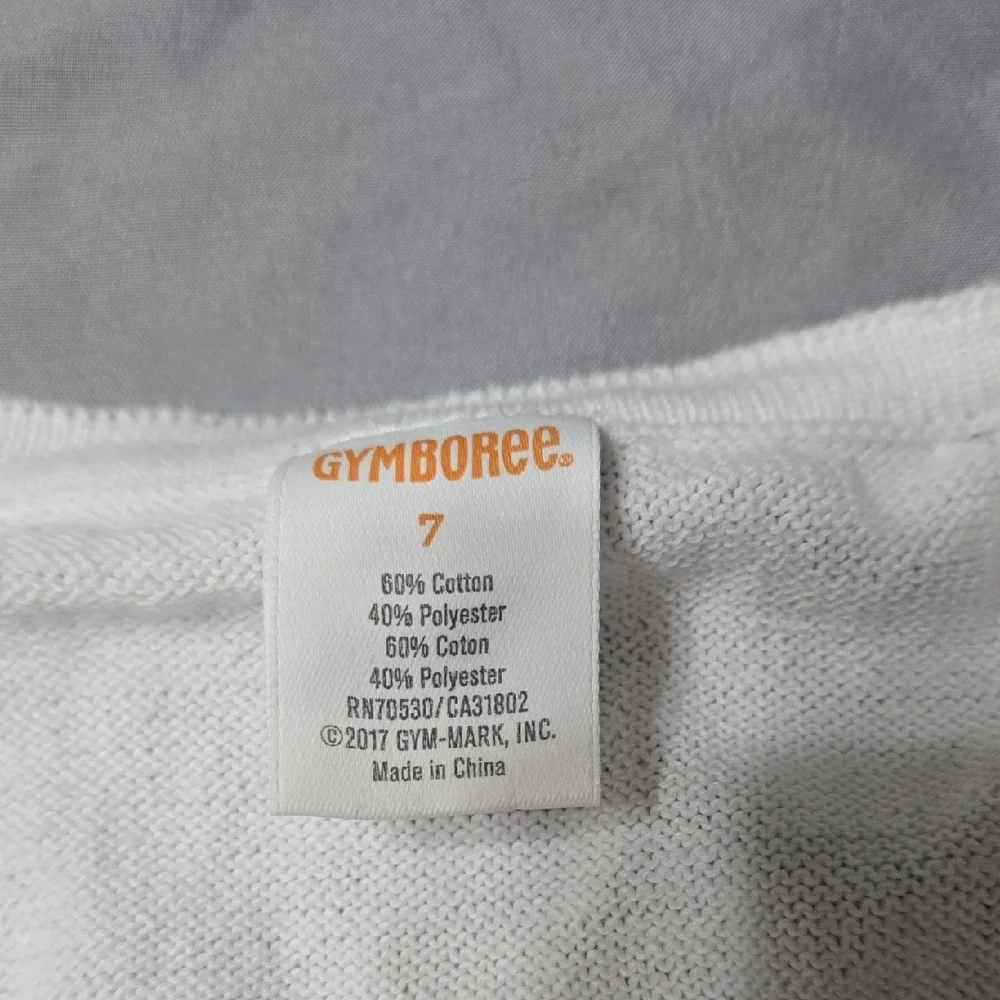 Gymboree Sz 7 Girls Soft White Knit Button Top